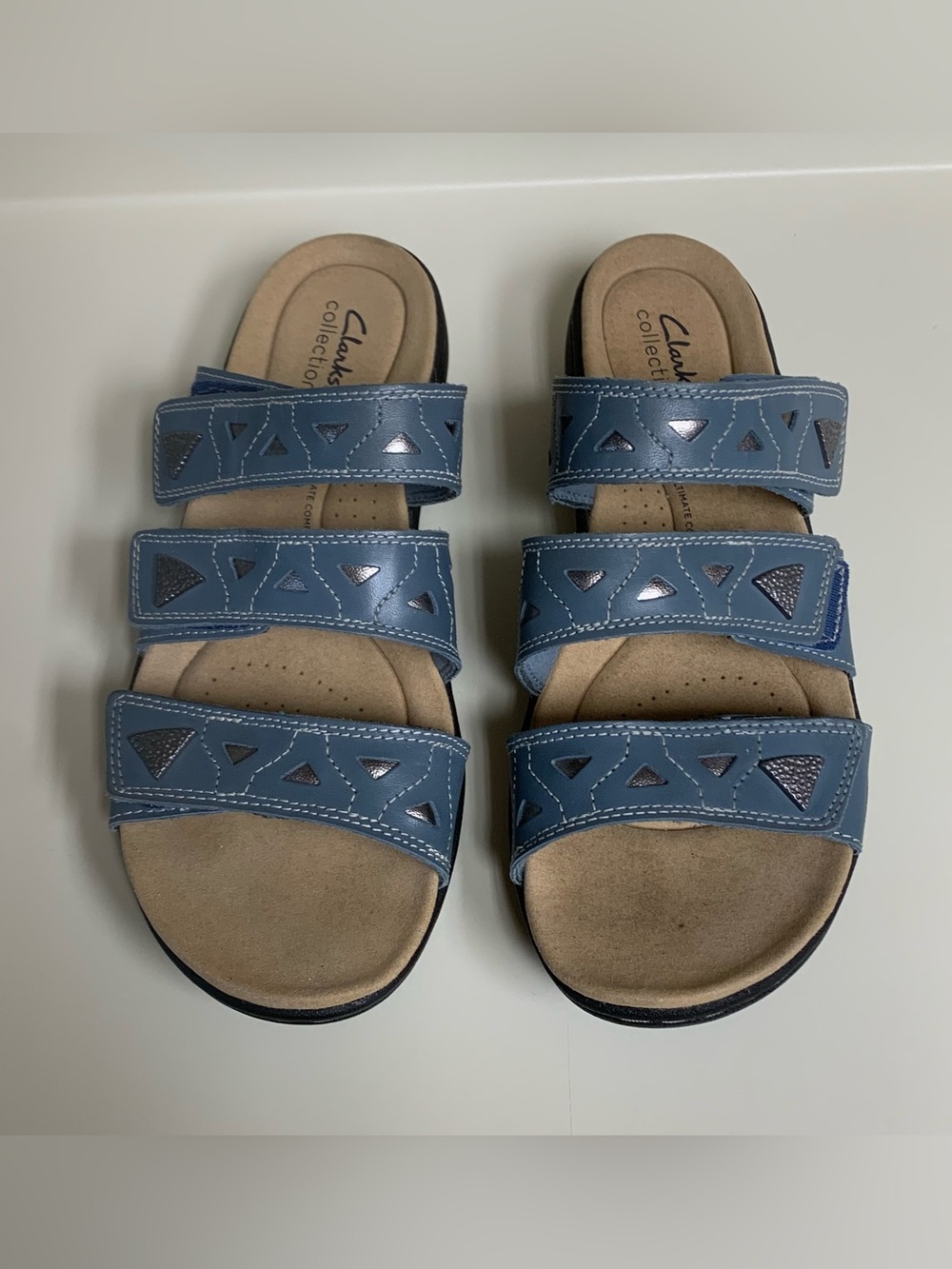 Clarks Womens Sandal LAURIEANN NORA Leather Slide adjustable comfort W Sz 10
